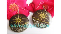 Organic Wooden Hand Painting Earrings